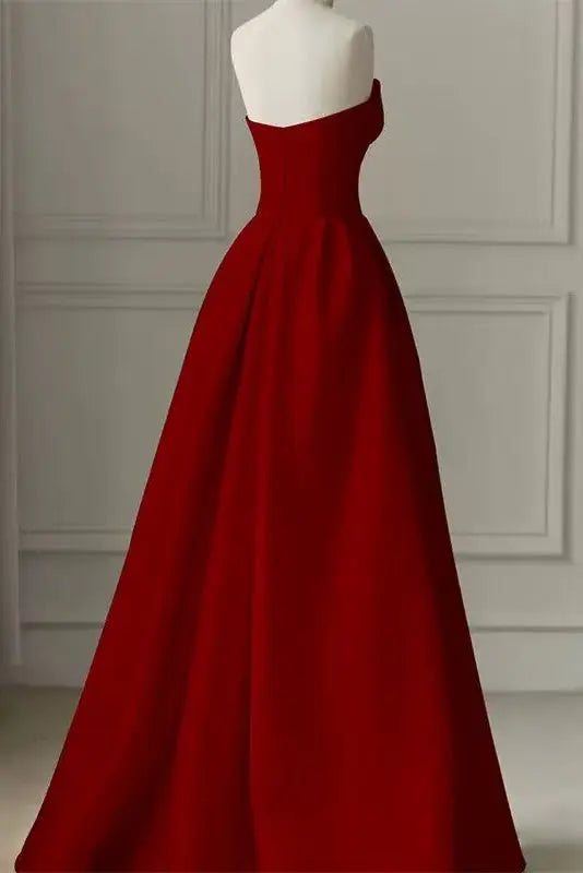 Aline Satin sleeveless Long Prom Dress