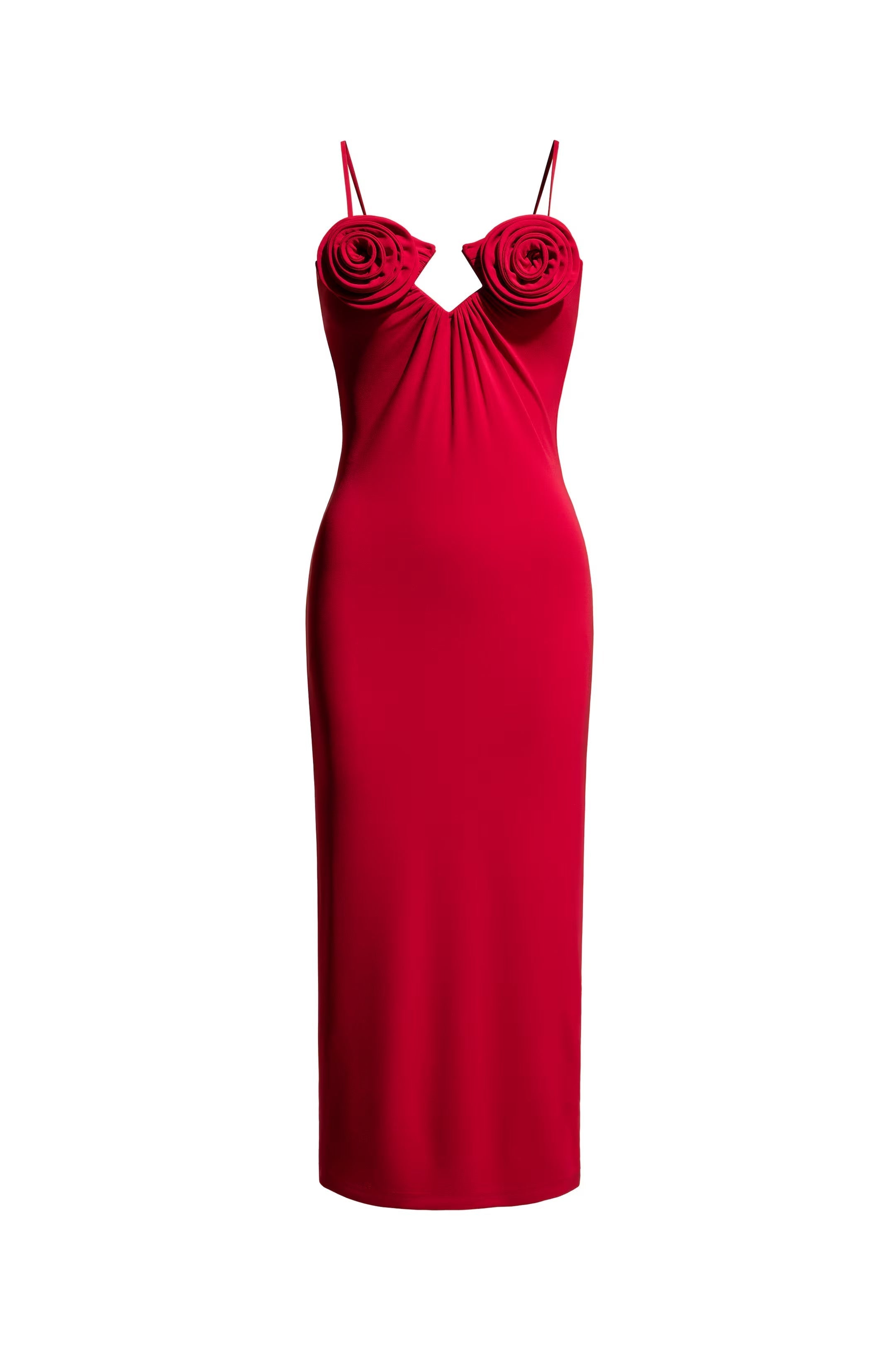 Rose Strappy Maxi Dress in Red