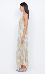 Cecilia Ruffles Maxi Dress in Blue