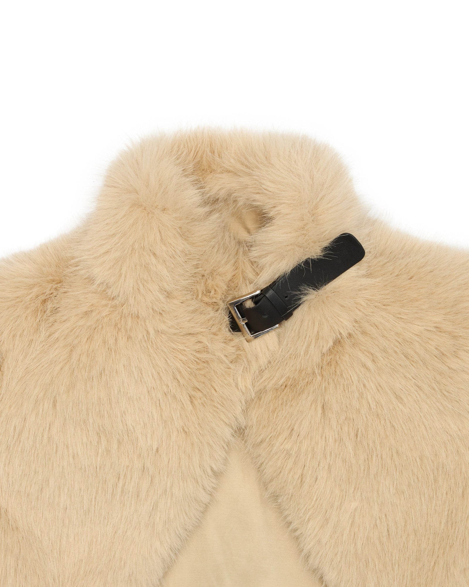 Fur Shawl Top in Apricot