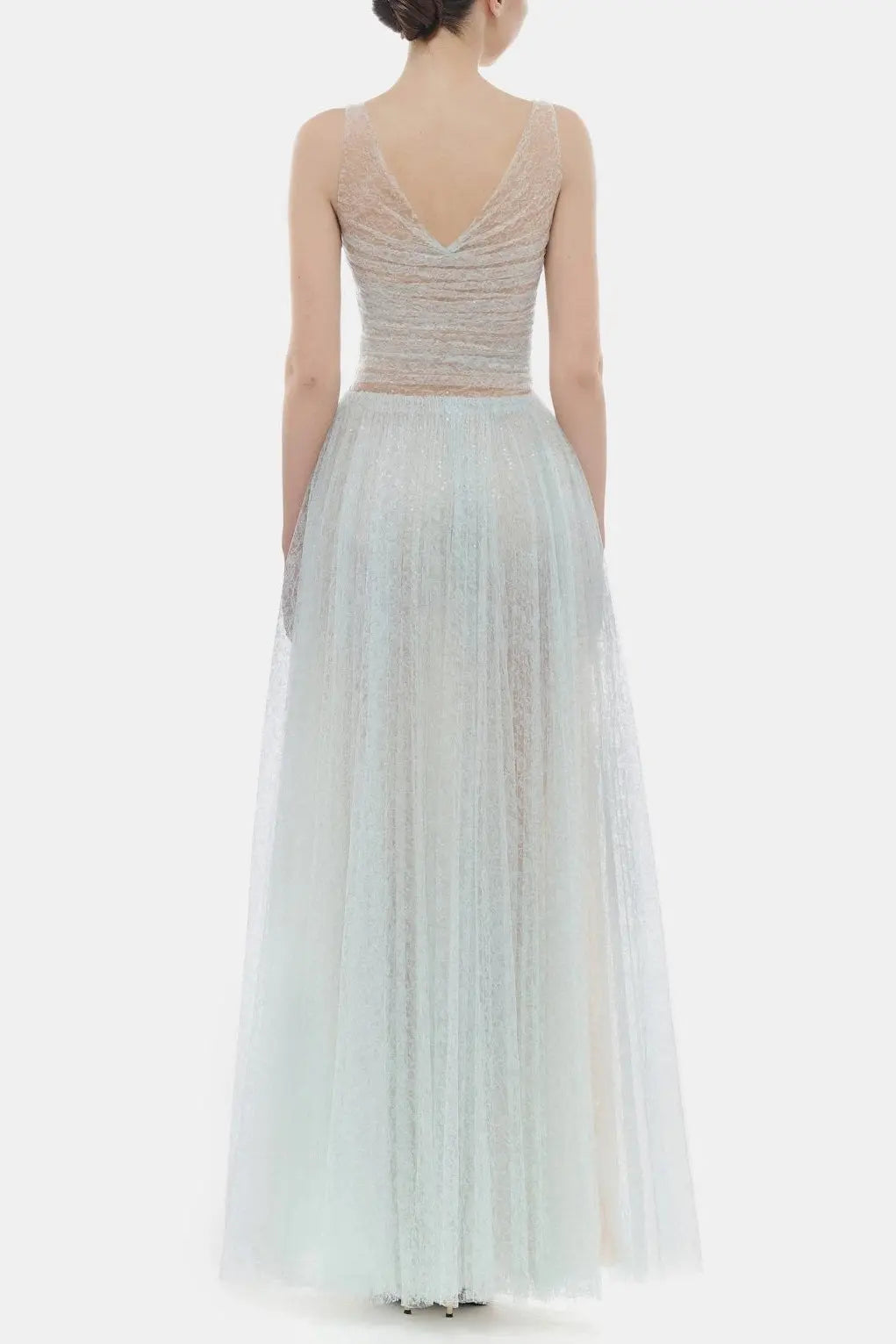 Blue Fishbone Maxi Dress