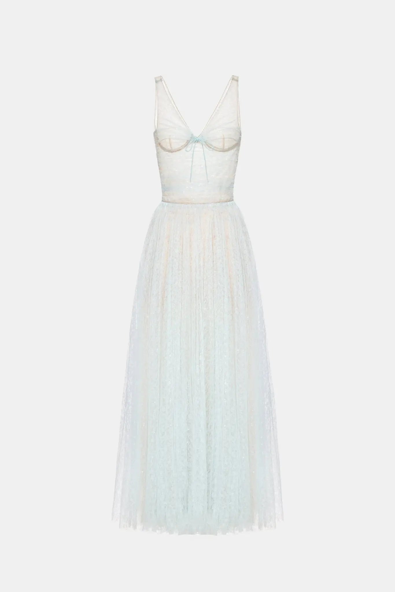 Blue Fishbone Maxi Dress