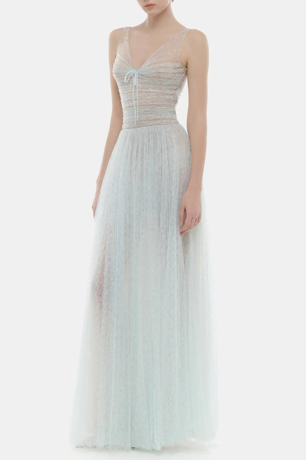 Blue Fishbone Maxi Dress