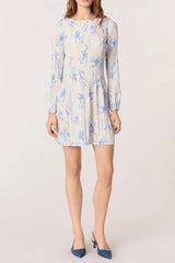 Patterned Mini Dress in Blue