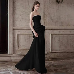 Ruched Beading Black Prom Dress