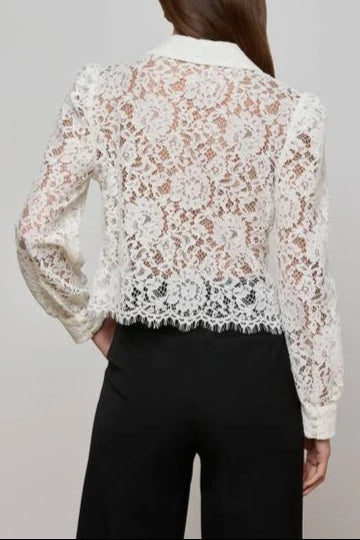 White 'Agence Anita Lace BlouSequin Top