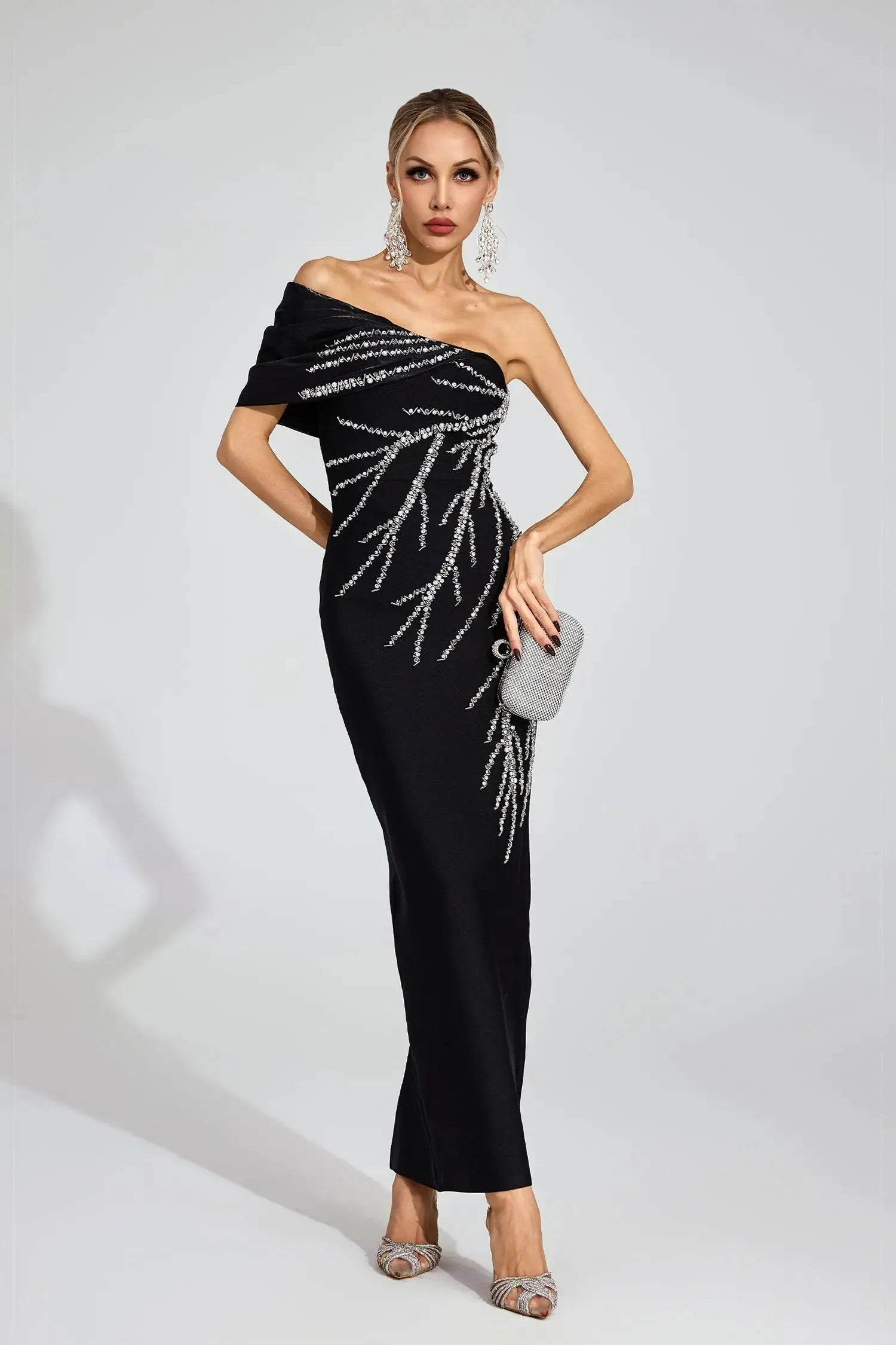 Black Diamond Bandage Maxi Dress