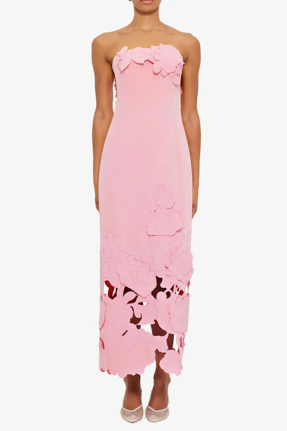 Sequin Bustier Maxi Dress in Pink