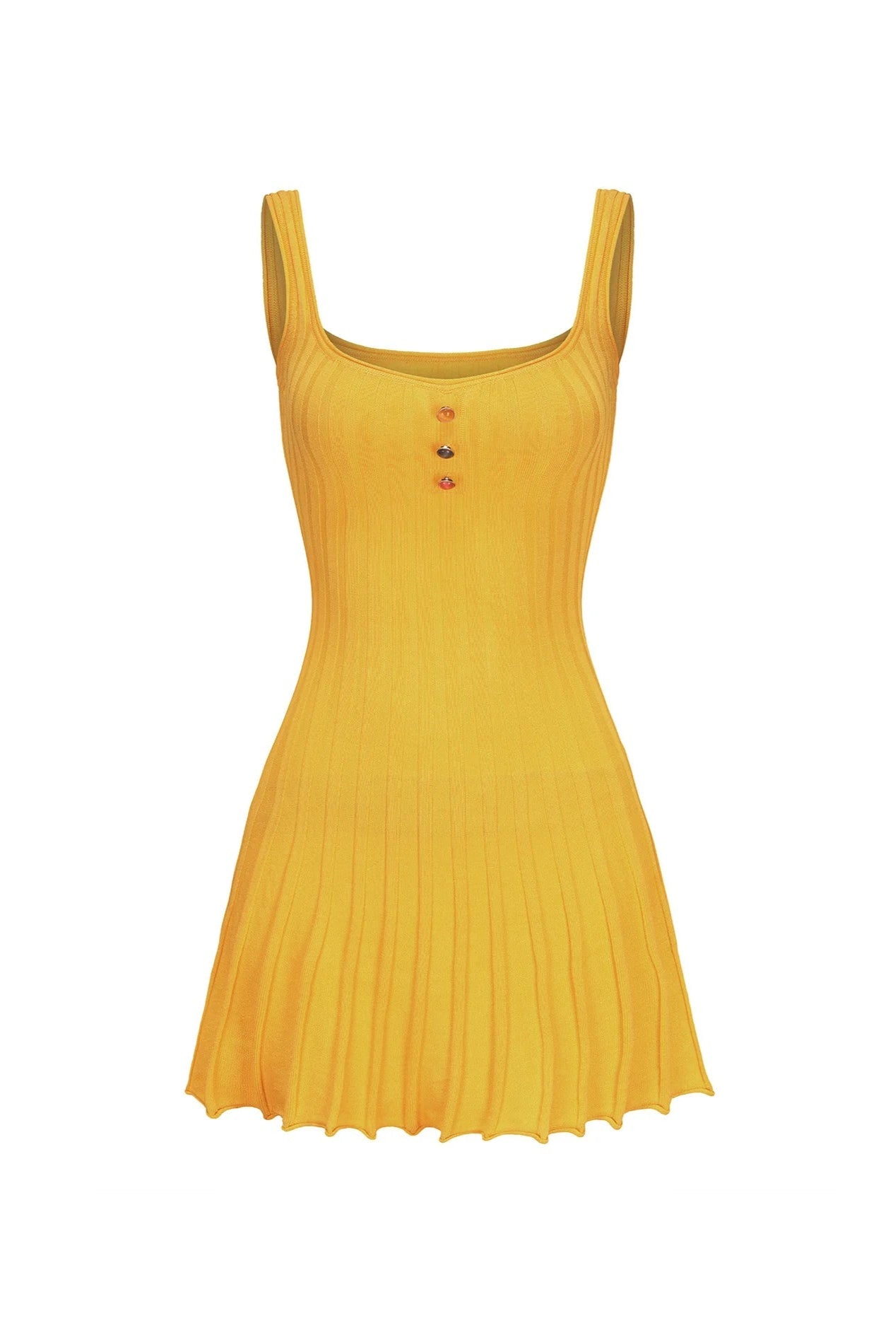 Golf Knitted Mini Dress in Yellow