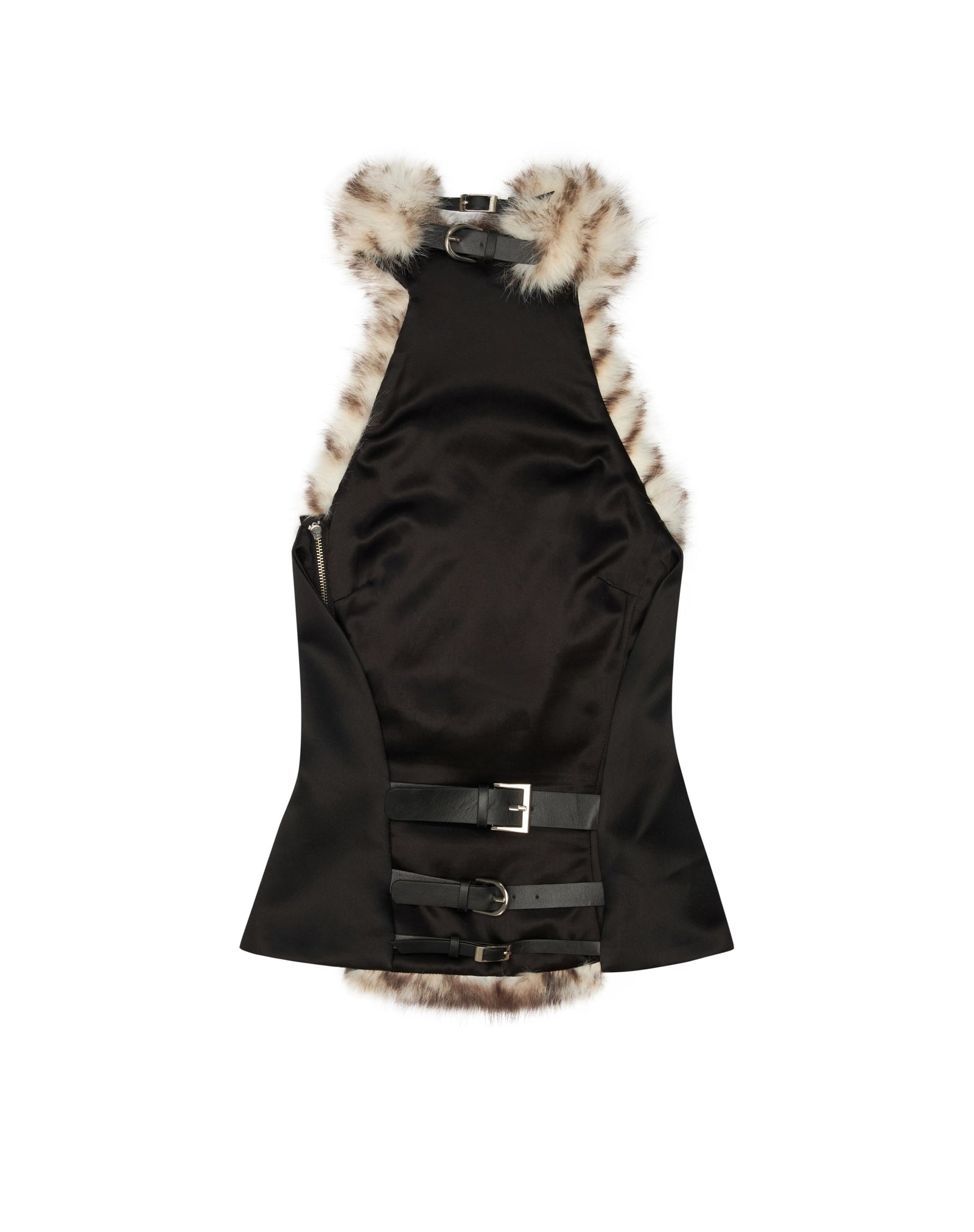 Halter Backless Furry Top