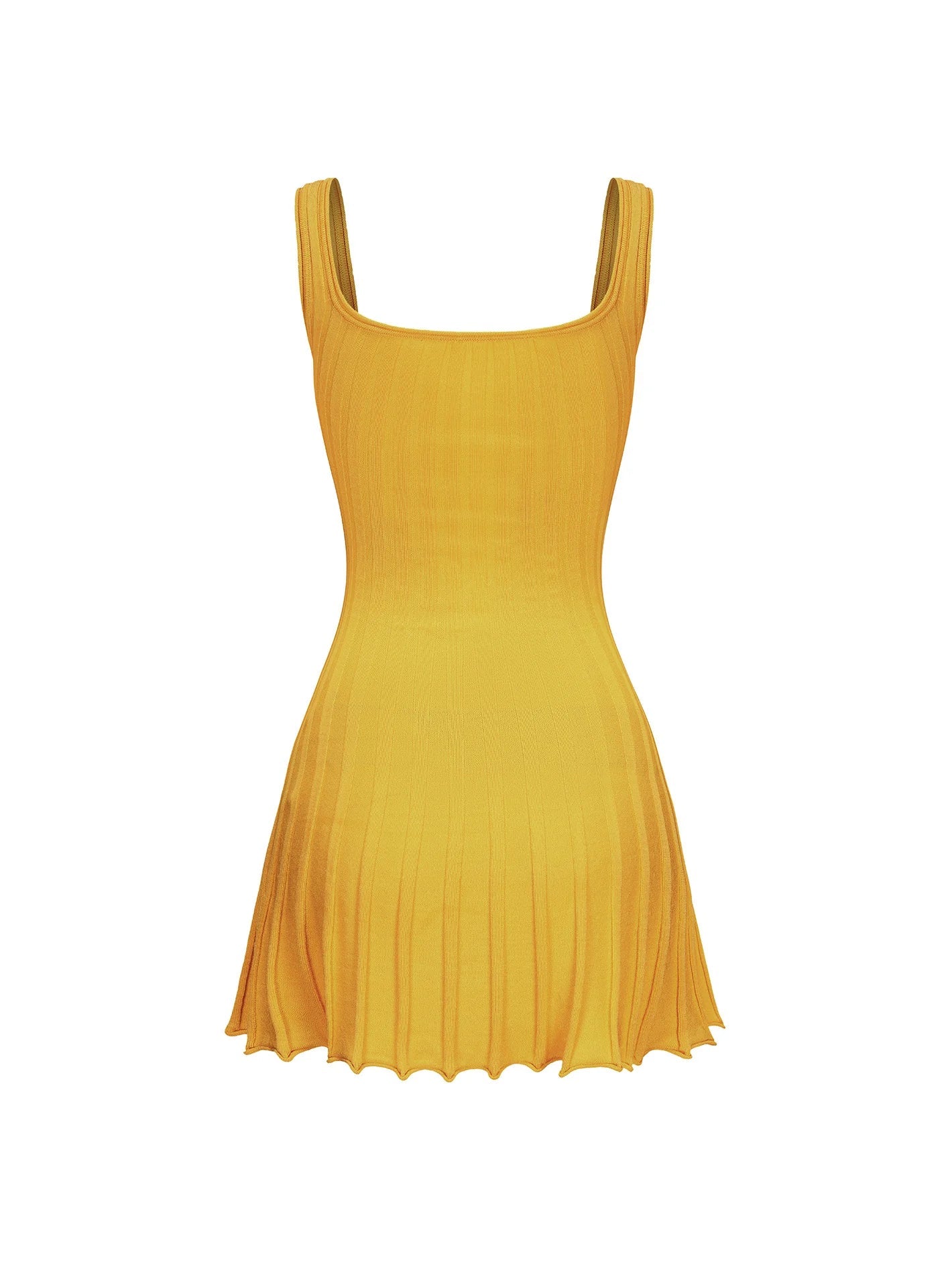 Golf Knitted Mini Dress in Yellow