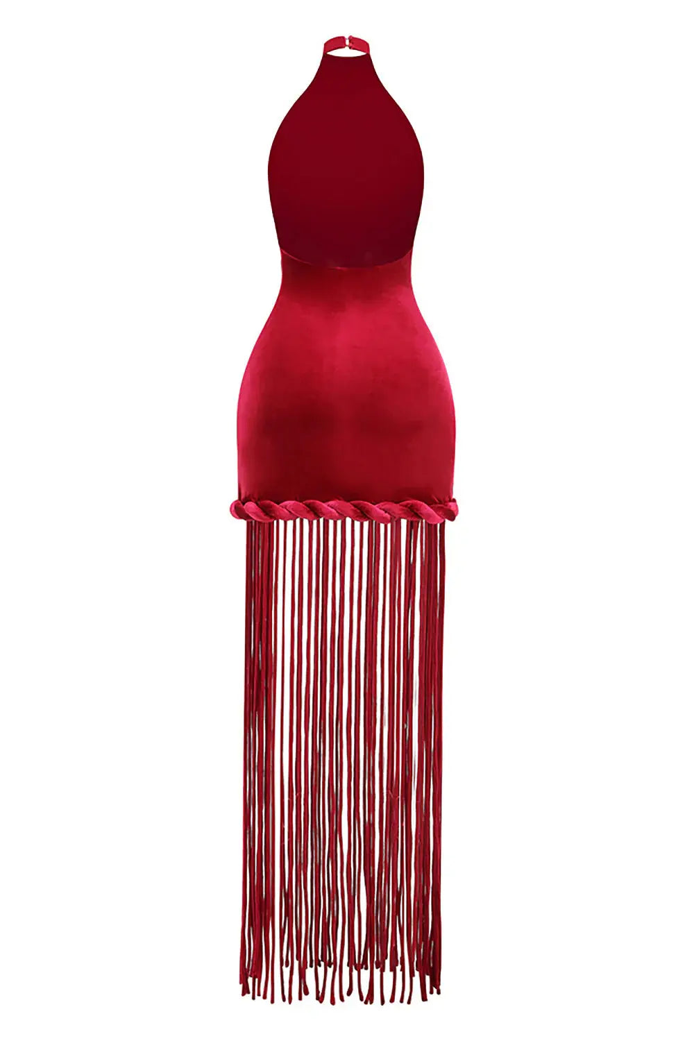 Fringe Dress in Burgundy