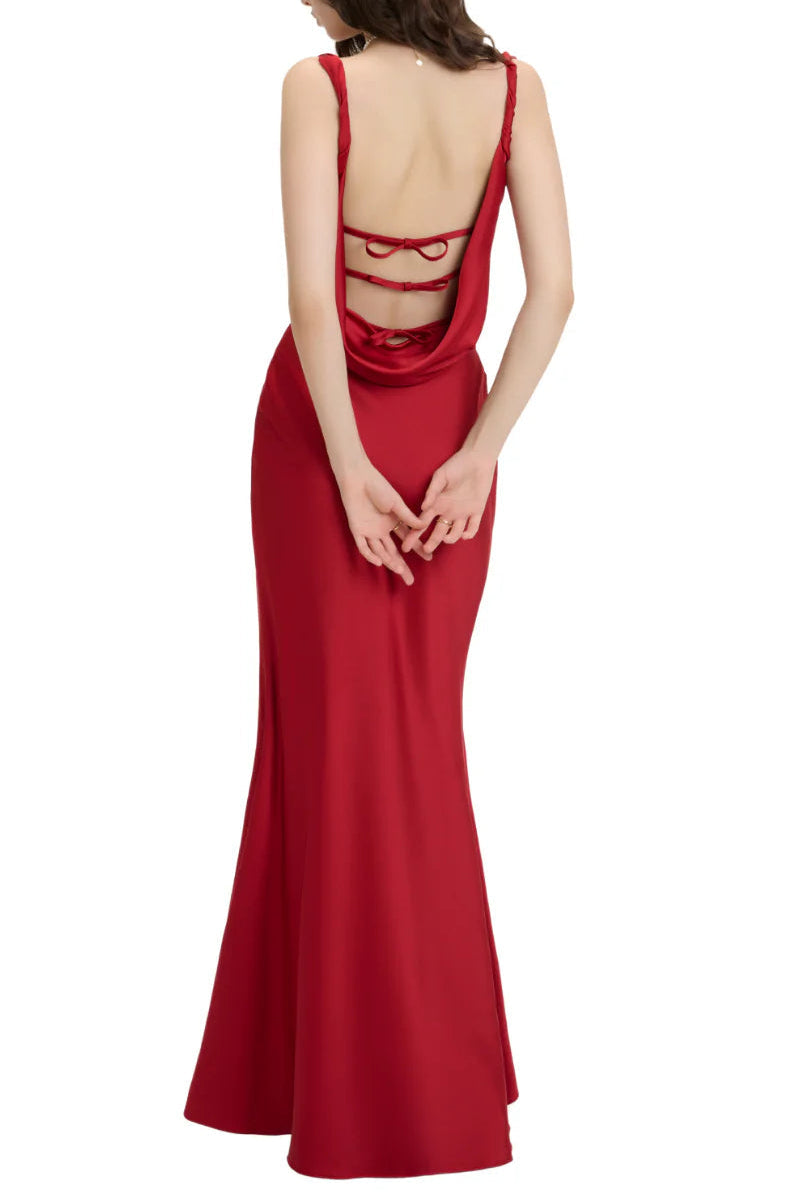 Corset Bodycon Maxi Dress in Red