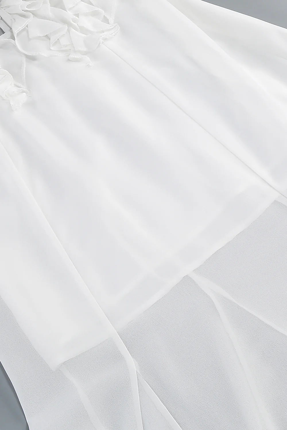 Charlotte Pleat Ruffle Maxi Dress in White