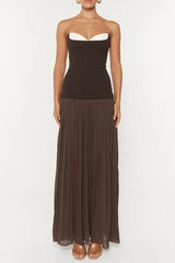 Detail Maxi Dress in Brown