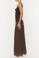 Detail Maxi Dress in Brown