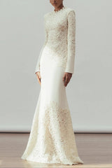 White Long Sleeve Embroidered Maxi Dress