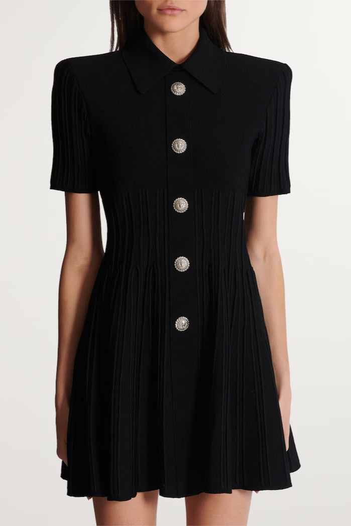 Black Knitted Mini Dress