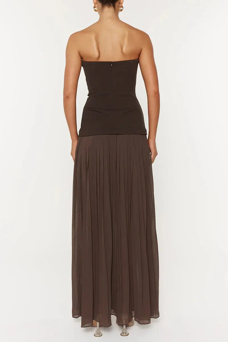Detail Maxi Dress in Brown
