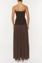 Detail Maxi Dress in Brown