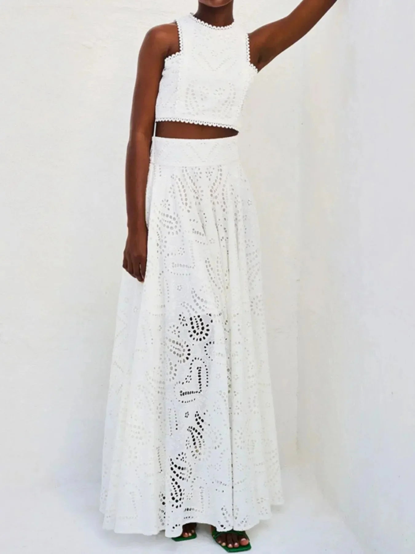 Lace Top and Maxi Skirt Set