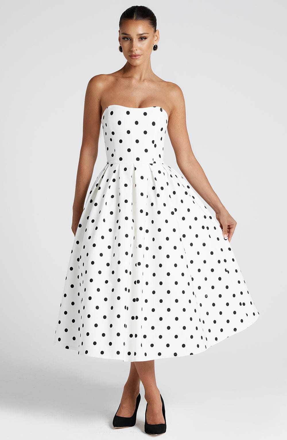Midi Dress - Black Print