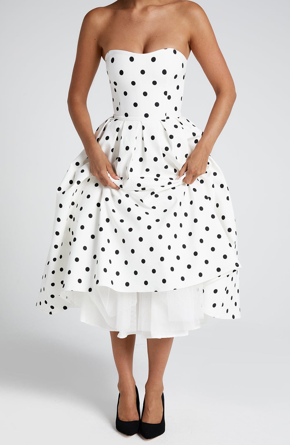 Midi Dress - Black Print