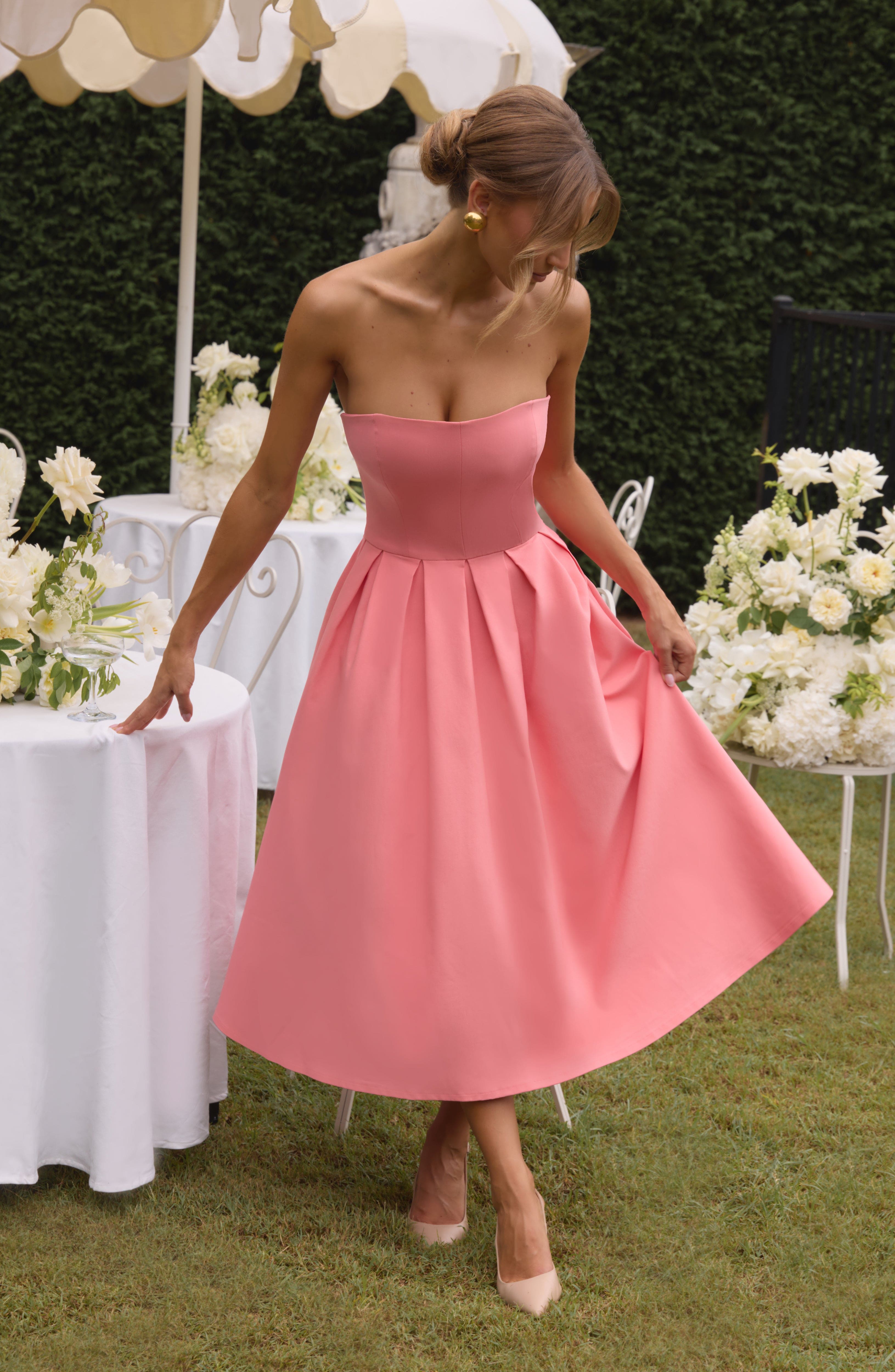 Midi Dress - Coral Pink