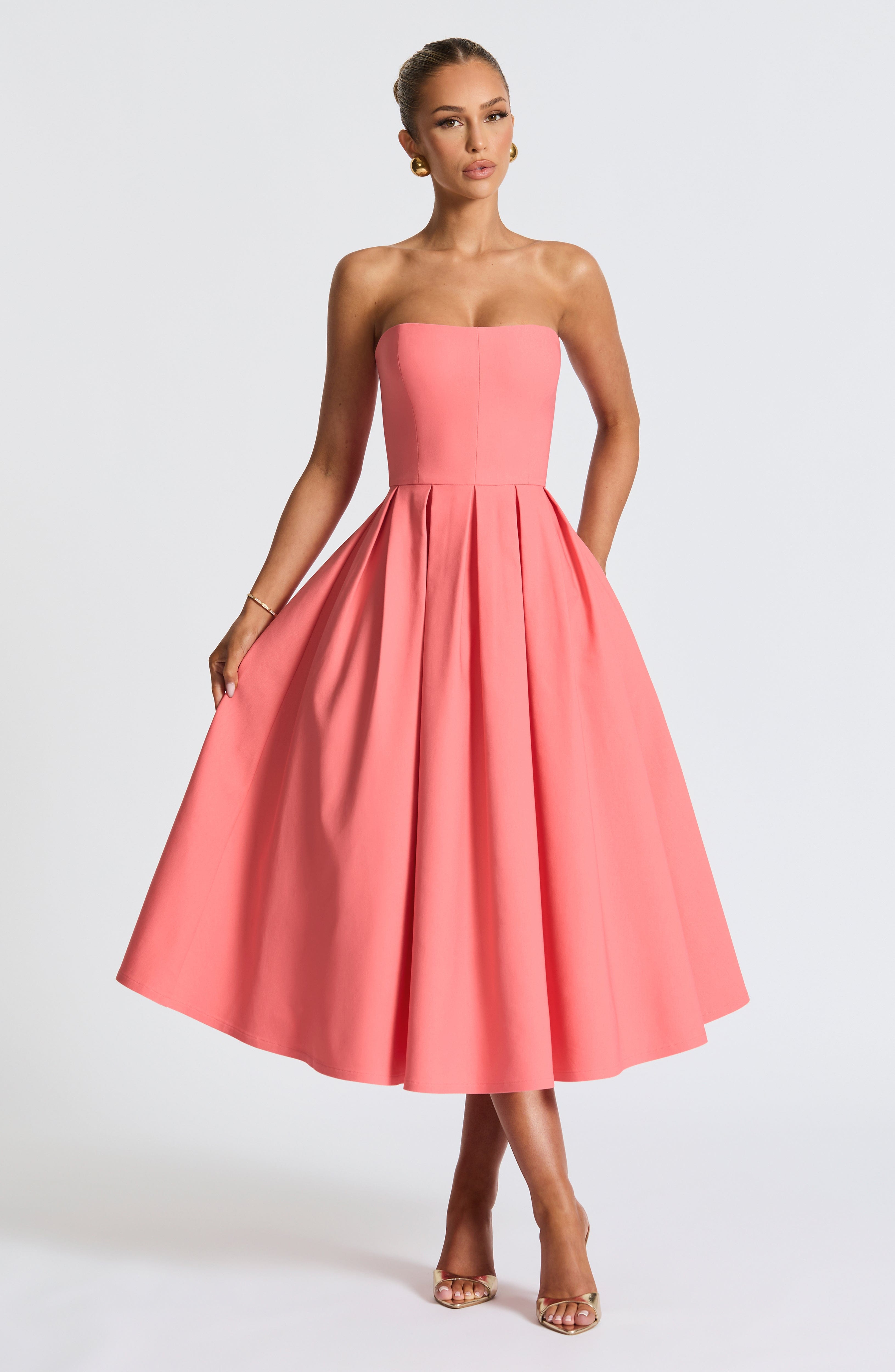 Midi Dress - Coral Pink