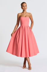 Midi Dress - Coral Pink
