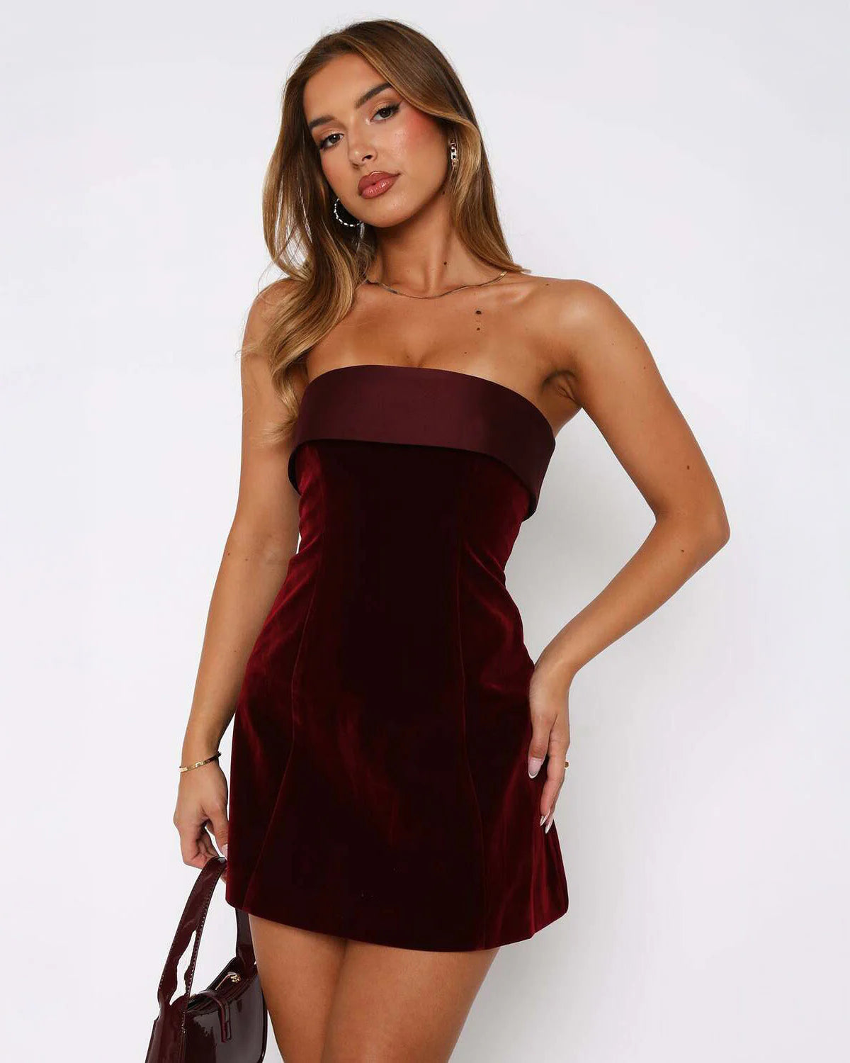 Bodycon Mini Dress in Wine