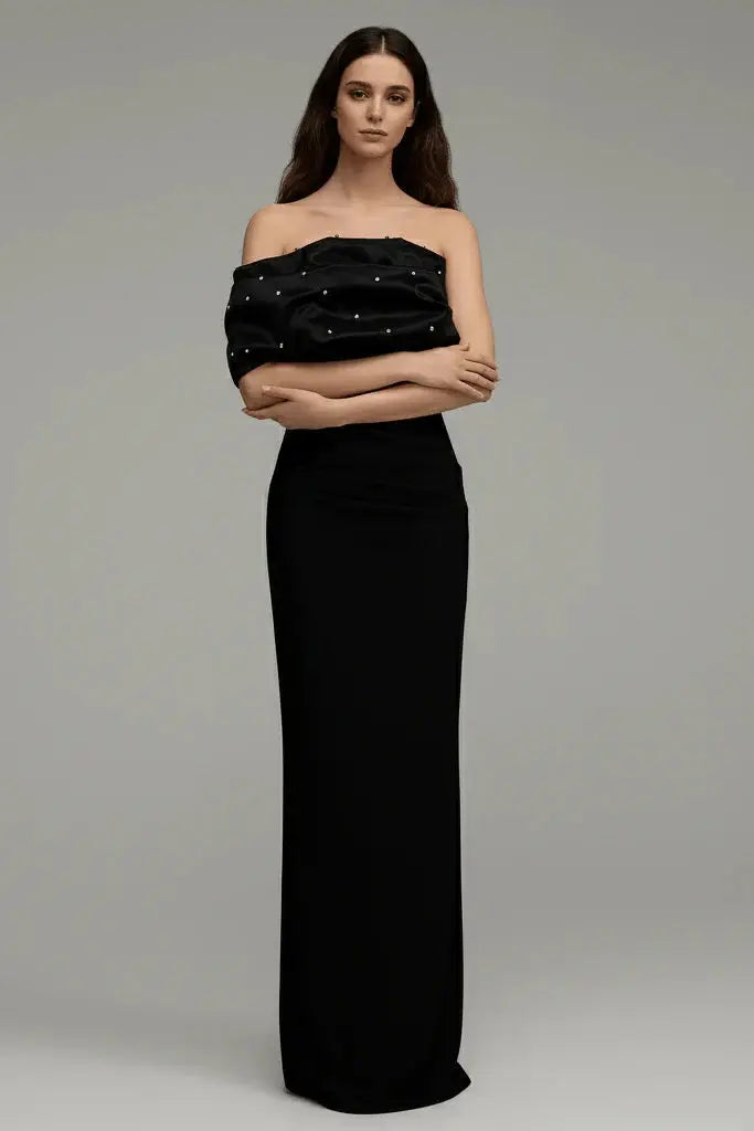 Black Embellished Maxi Dress