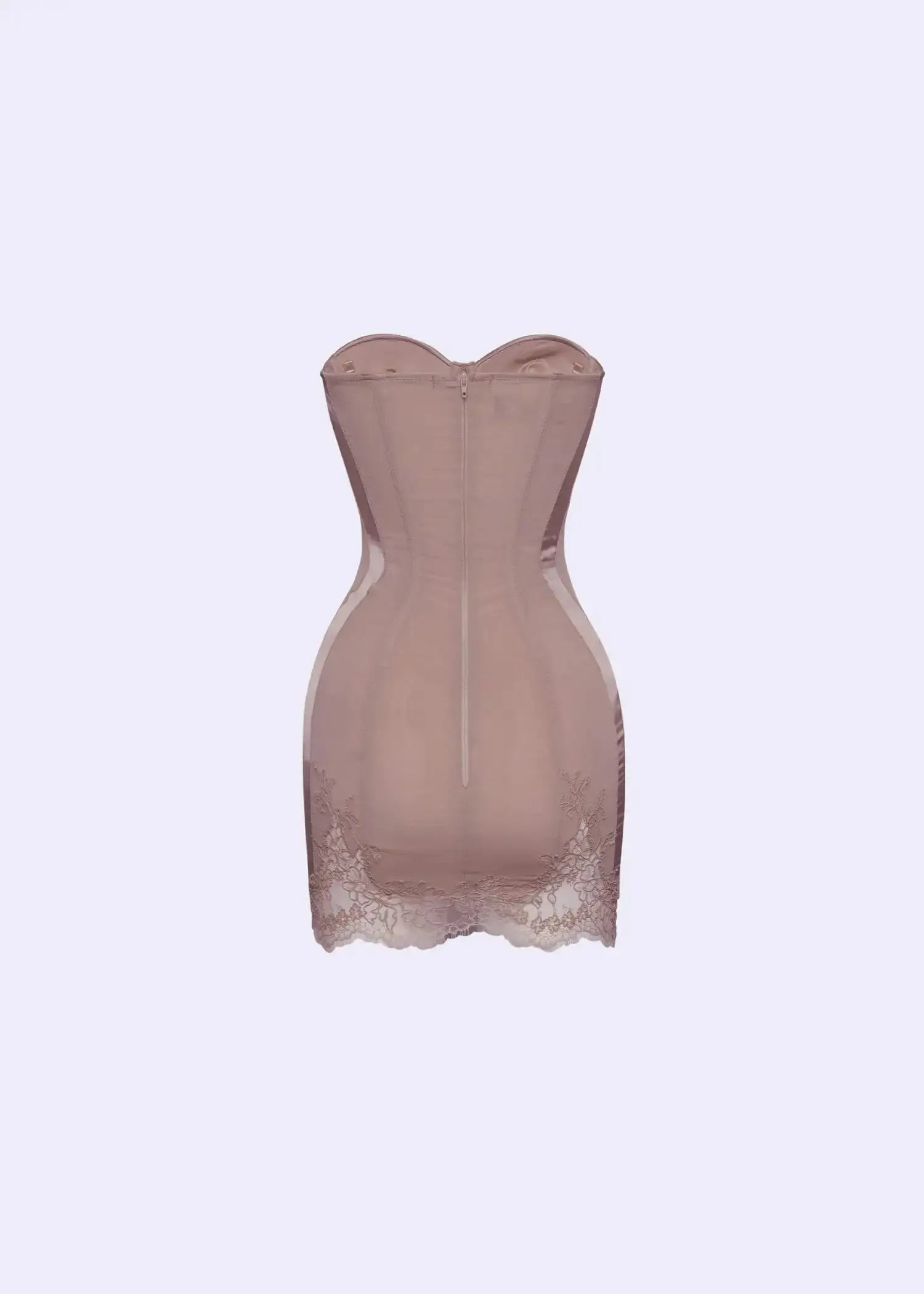 Nude Cord Lace Bustier Mini dress
