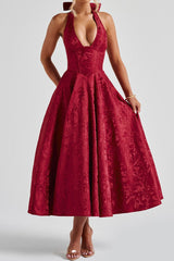 Back Midi Dress - Red