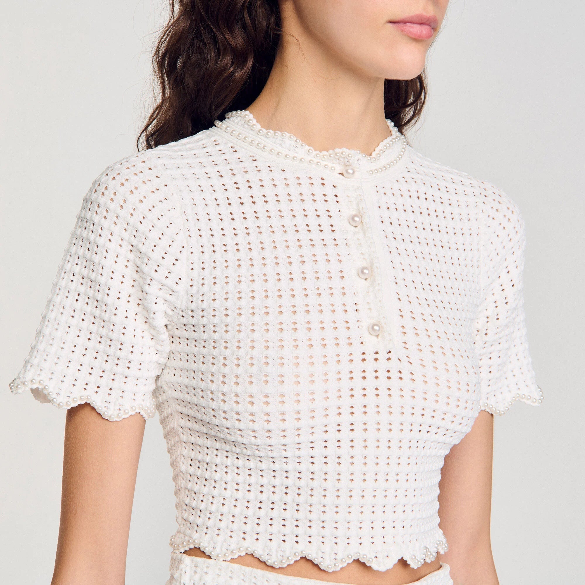 Ruffle Trim Knit Sweater