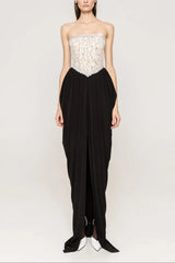 Lace Embellished Maxi Dress in black