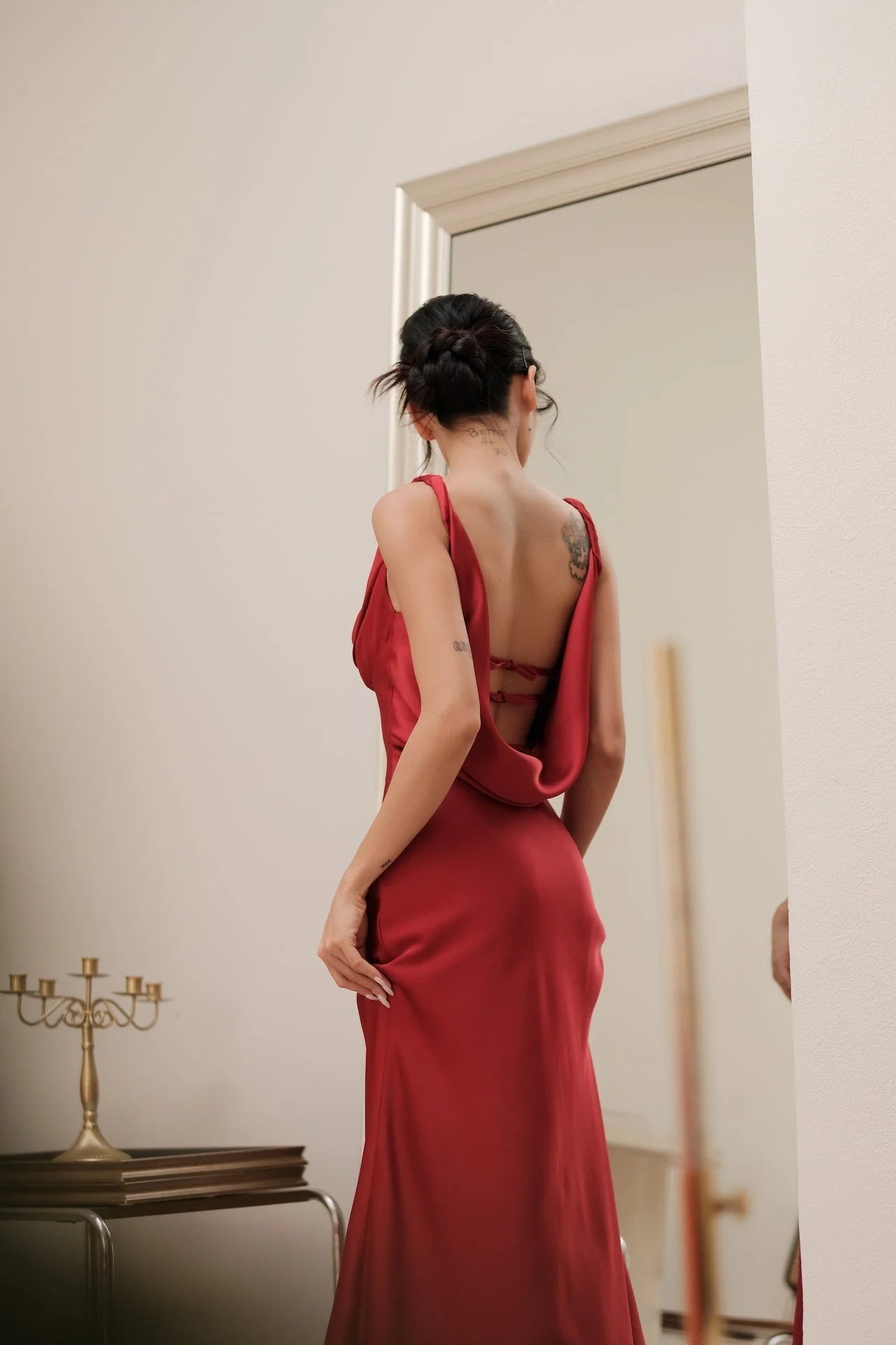 Corset Bodycon Maxi Dress in Red