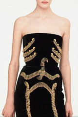 Embellished Bustier Mini Dress in Black