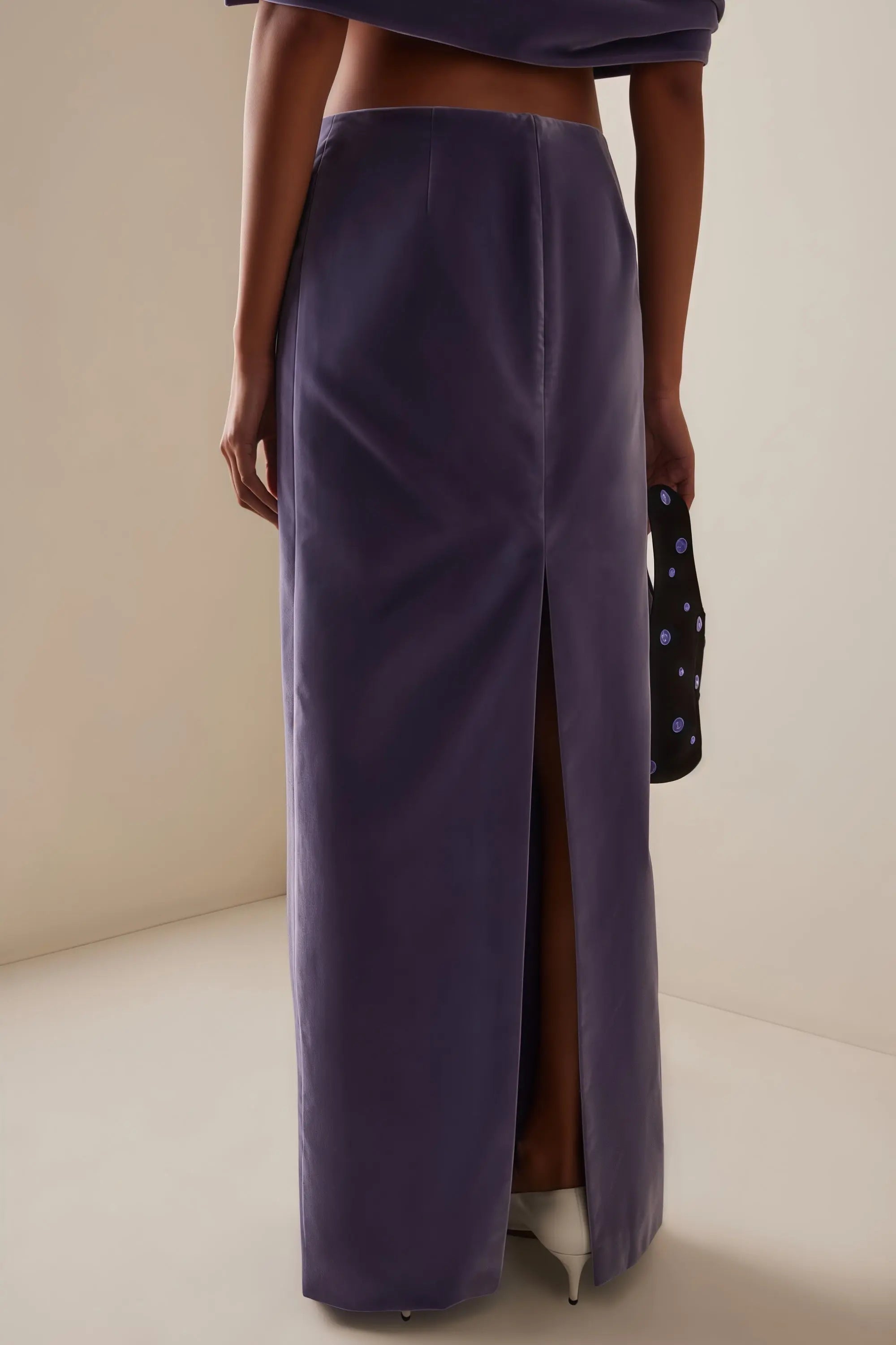 Purple Asymmetrical Cropped Top Skirt Two-piece Set
