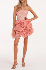 Organza Coral Mini Dress