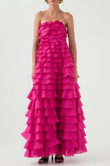 Cathy Maxi Dress in Rose Red