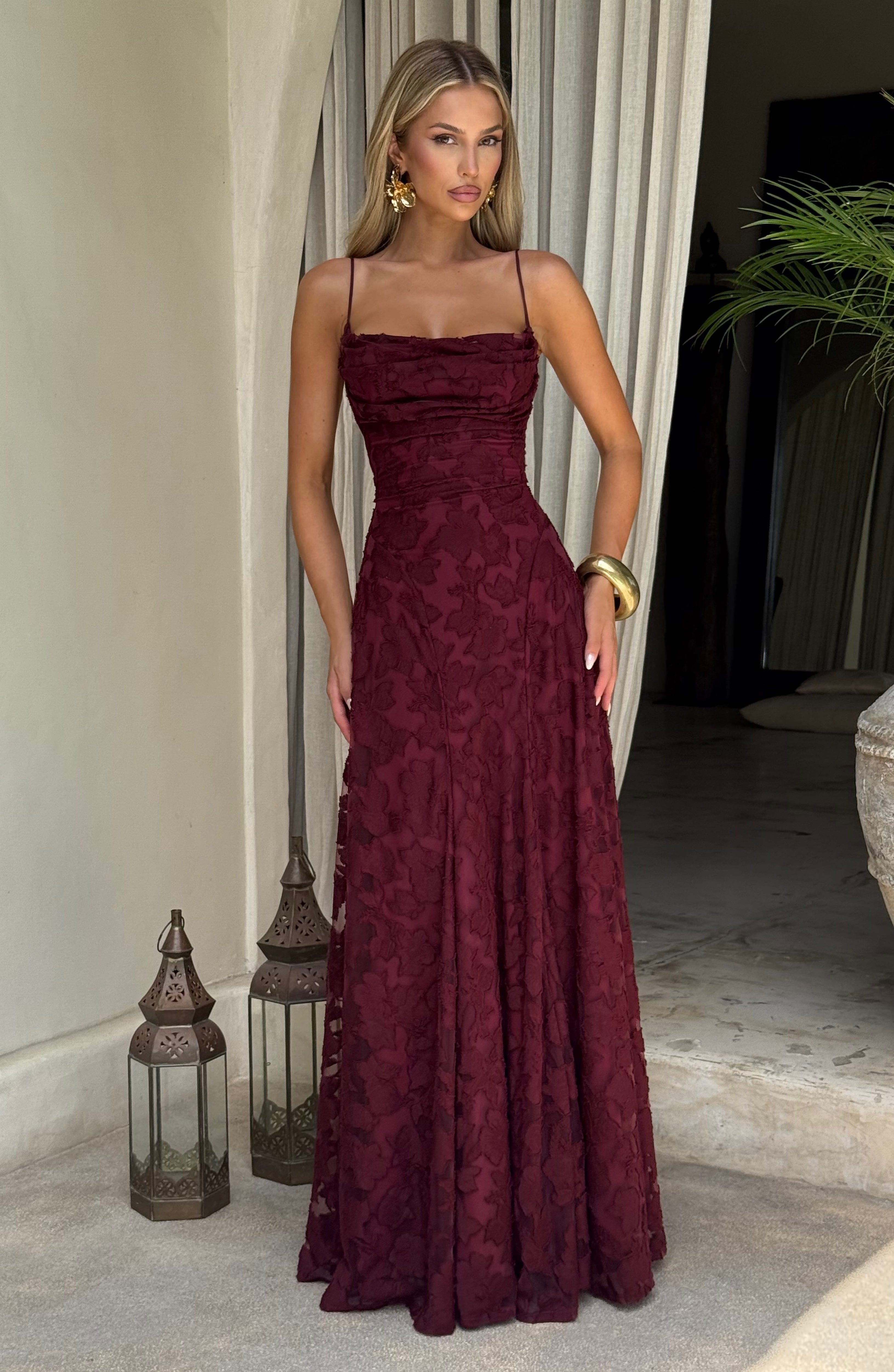 Maxi Dress - Cherry Lacquer