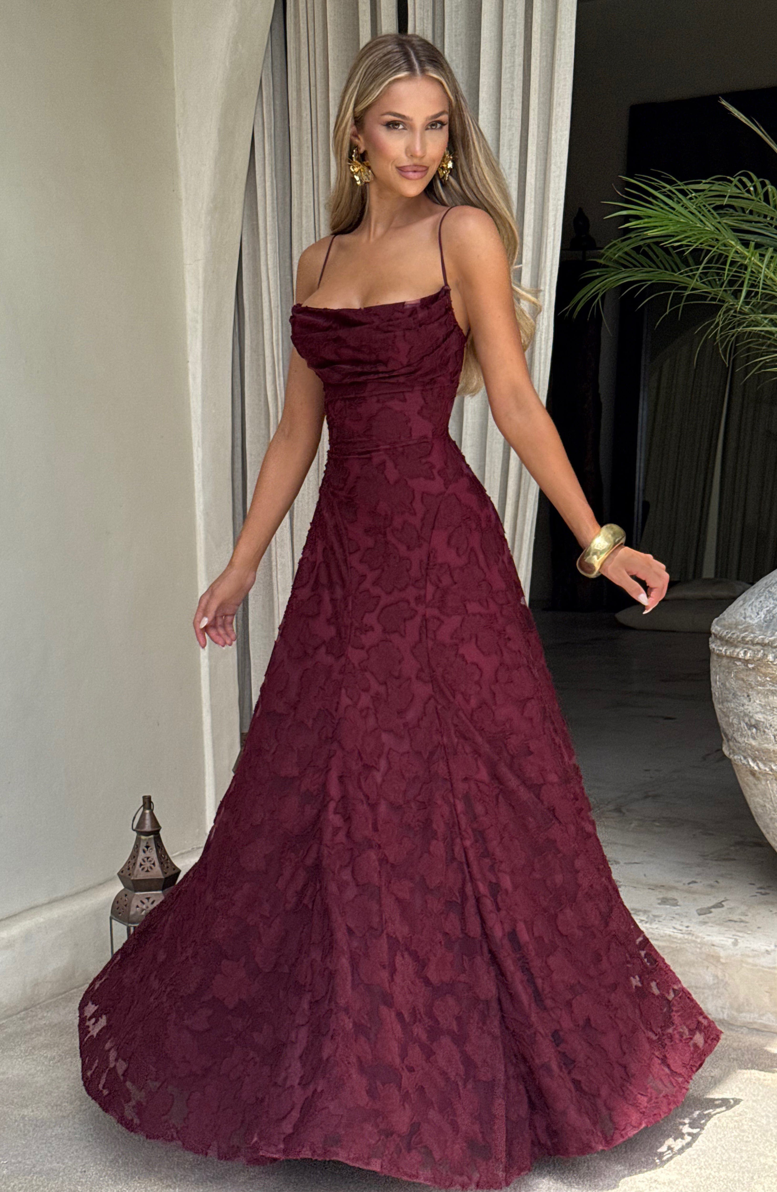 Maxi Dress - Cherry Lacquer