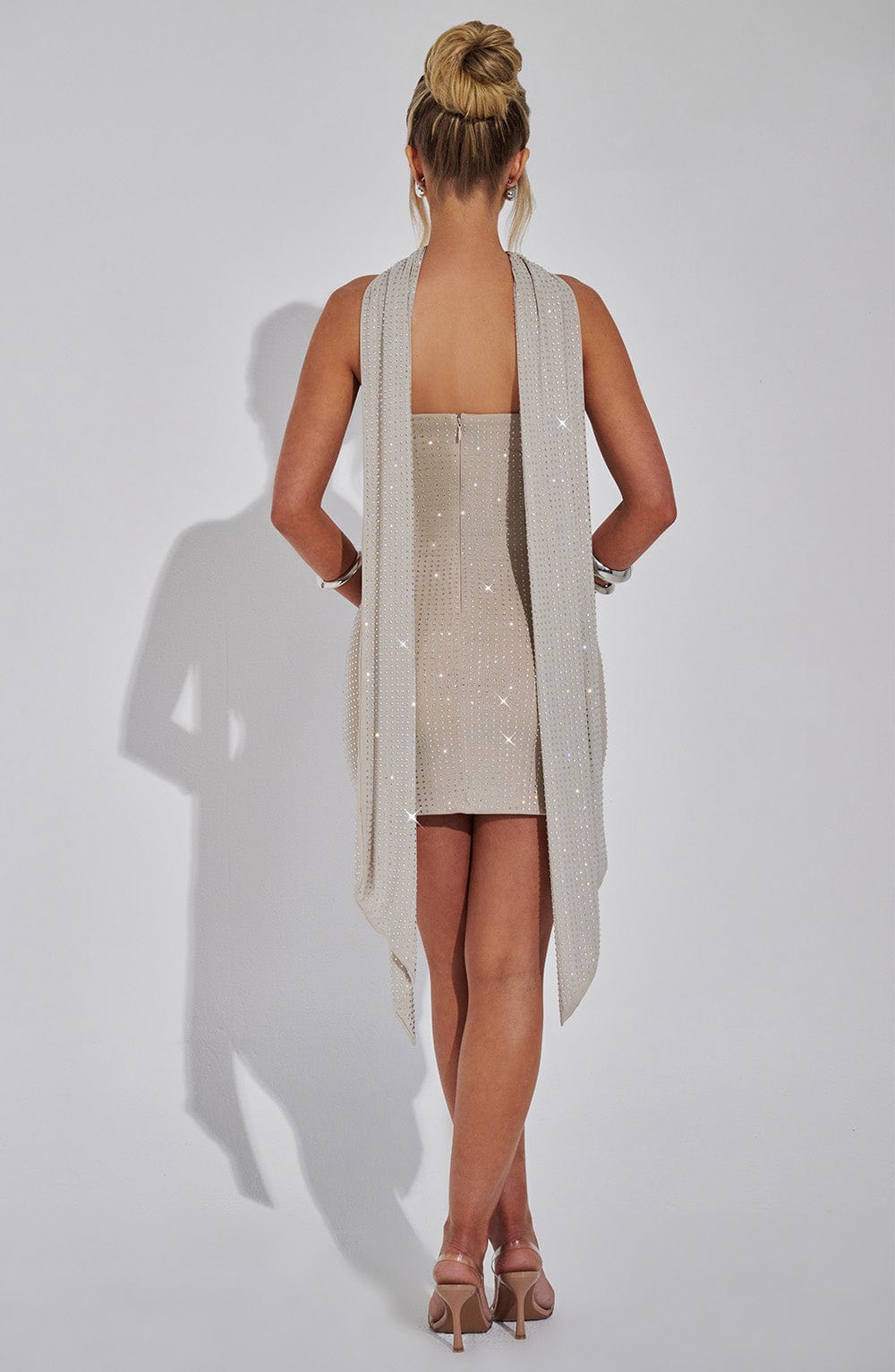 Scarf - Silver/Nude