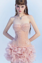 Corset Mini Dress In Pink