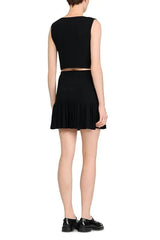 Double Breasted Ruffle Mini Skirt