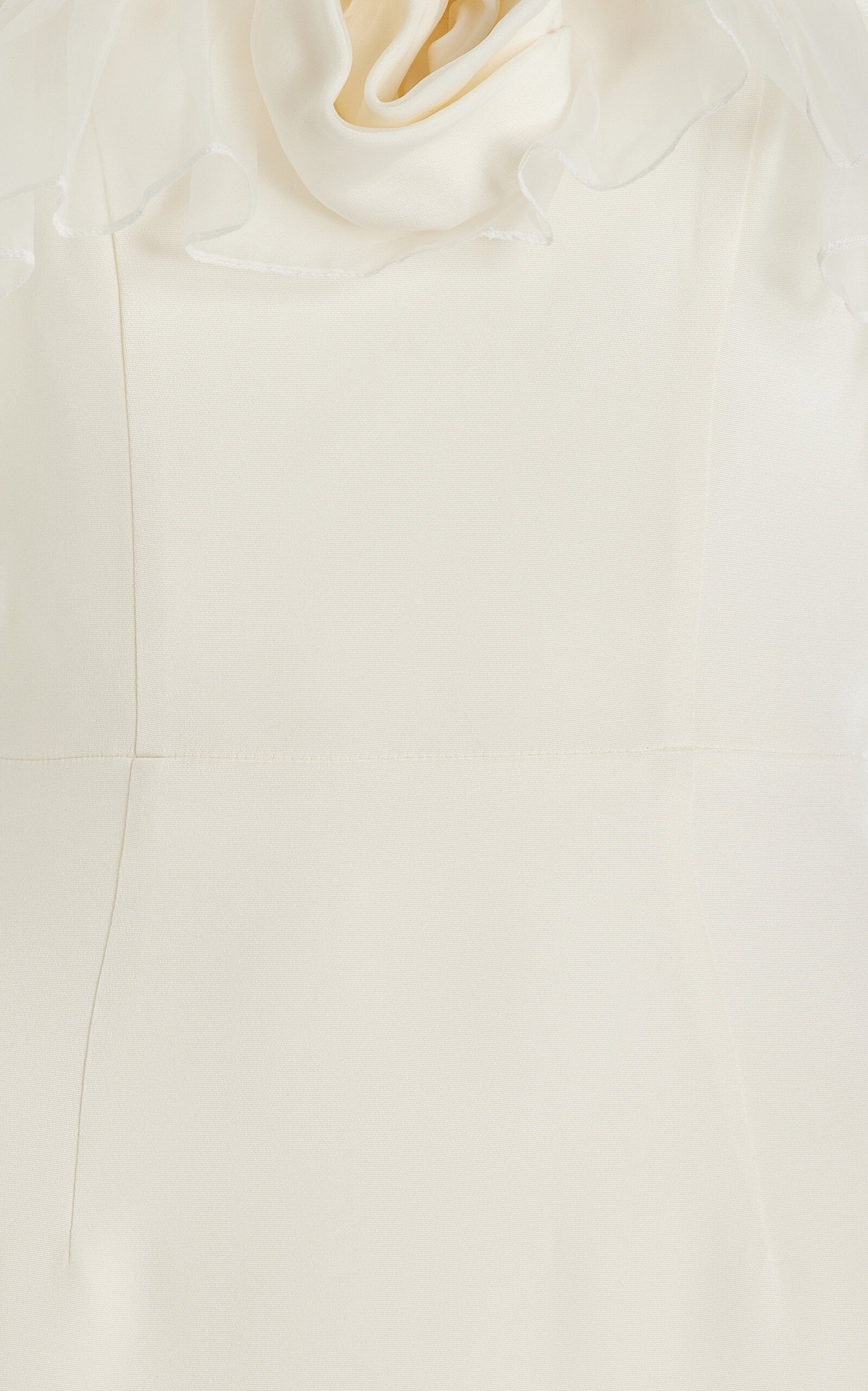 Ruffled Silk Midi Dress in Beige