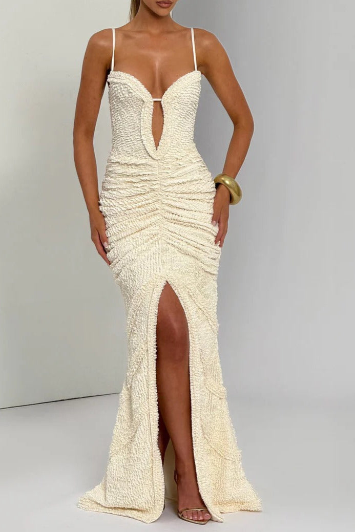 Bodycon Maxi Dress in Kahki