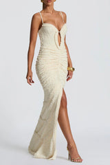 Bodycon Maxi Dress in Kahki
