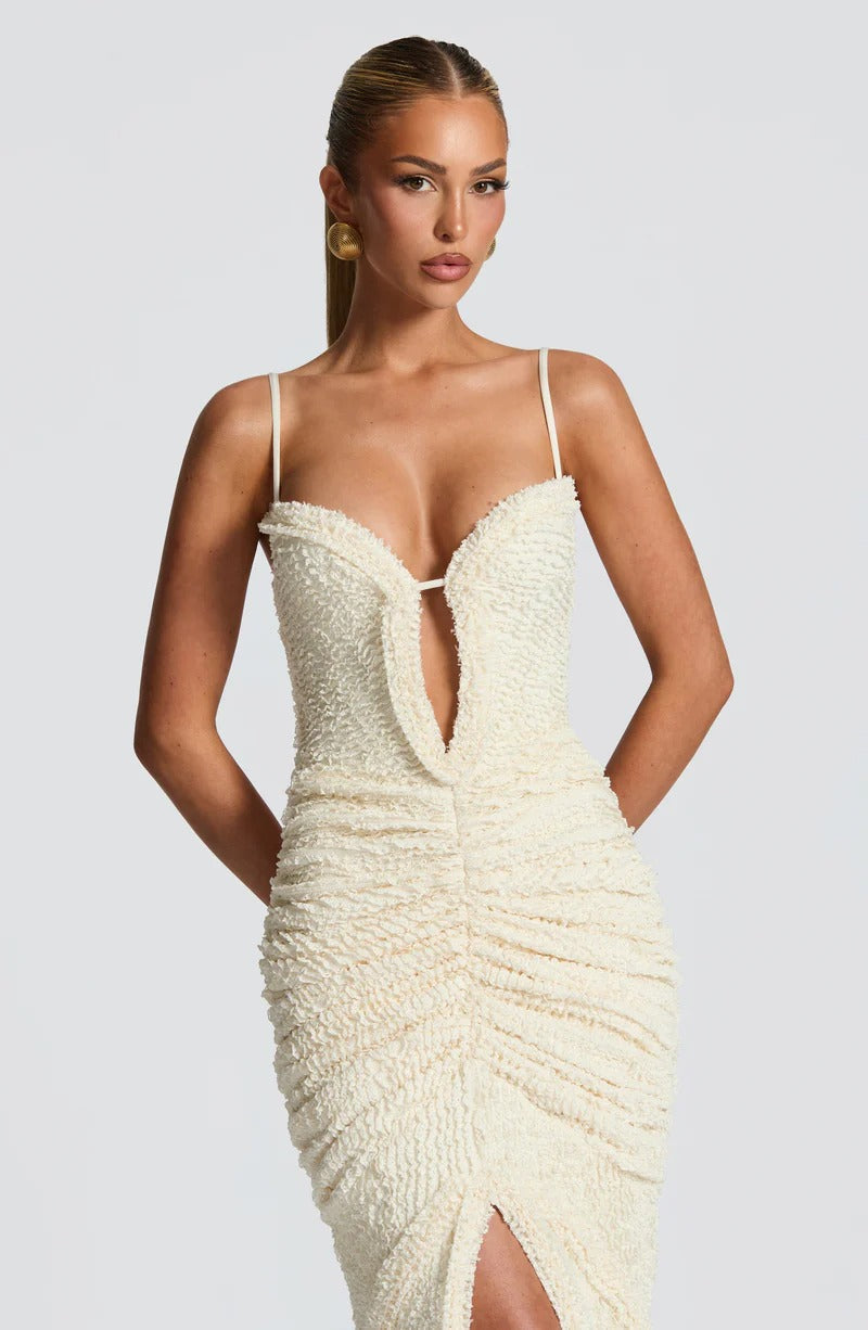 Bodycon Maxi Dress in Kahki